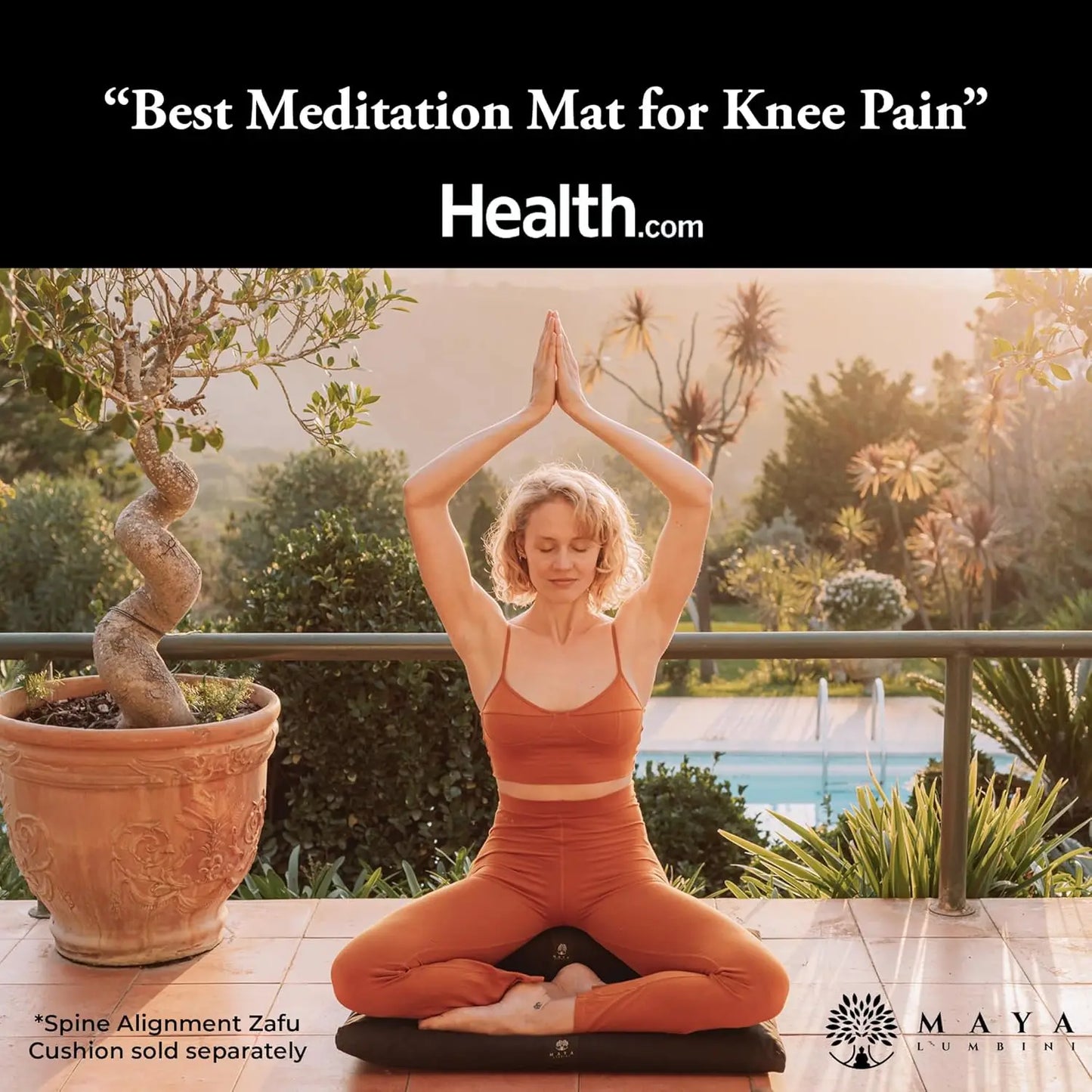 YTYIN Organic Meditation Mat Zabuton Floor Pillow For Knees