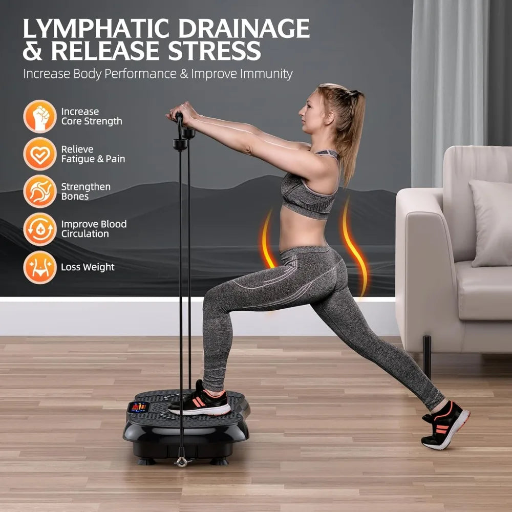 Vibration Plate Exercise Machine Lymphatic Drainage for Weight Loss Fitness Body Shaping Machine with LCD Display 20 Adjustable