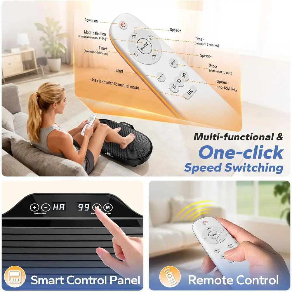 Full-Body Vibration Workout Plate with 99 Speeds and 660 LB Capacity for Enhanced Fitness and Weight Loss