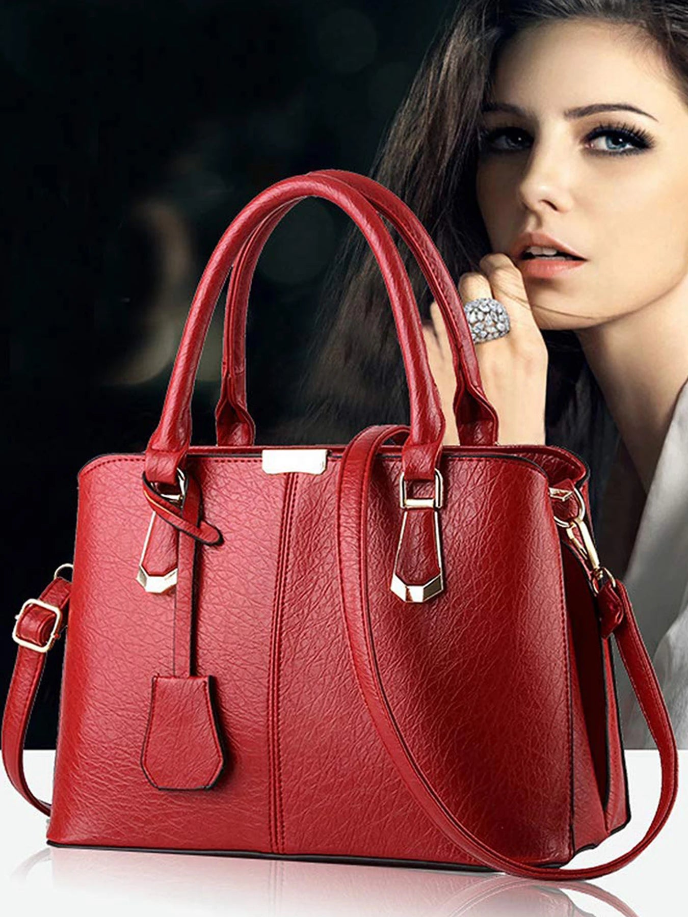 Pahajim Women PU Leather Handbag Satchel Shoulder Bag