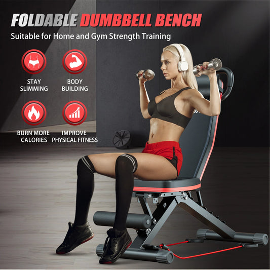 Foldable Dumbbell Weight Bench With Adjustable Level Settings