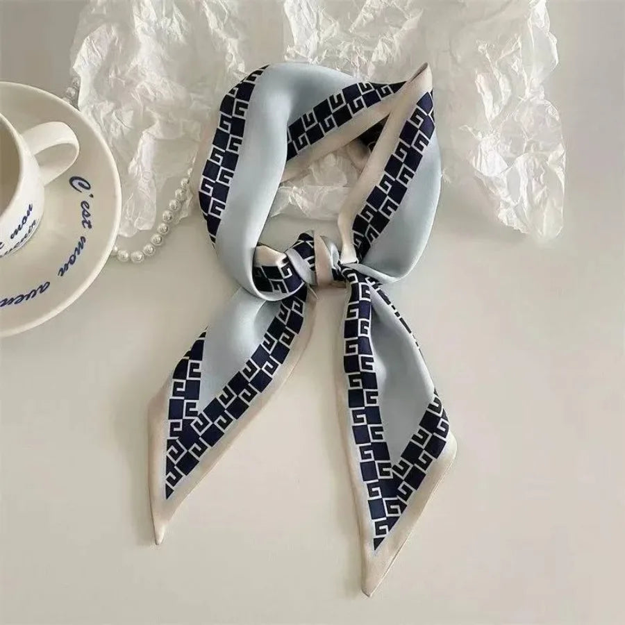 Women's Set Series Cotton Satin Silk Scarf Hair Band Headdress Ribbon