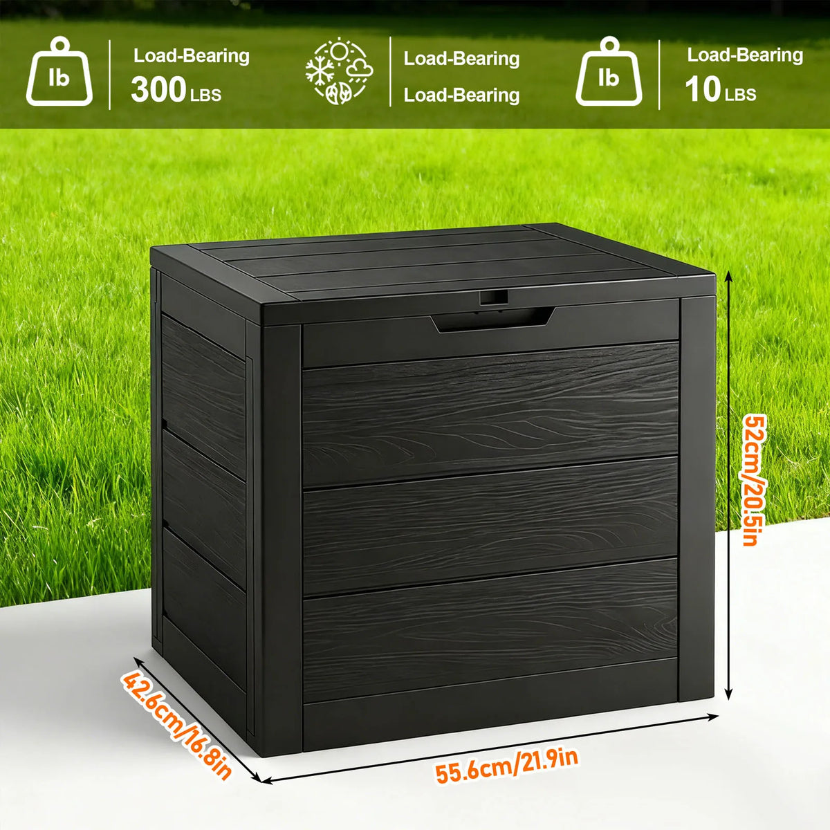 SARENZOON Lockable Outdoor Deck Box With Hinged Door Storage