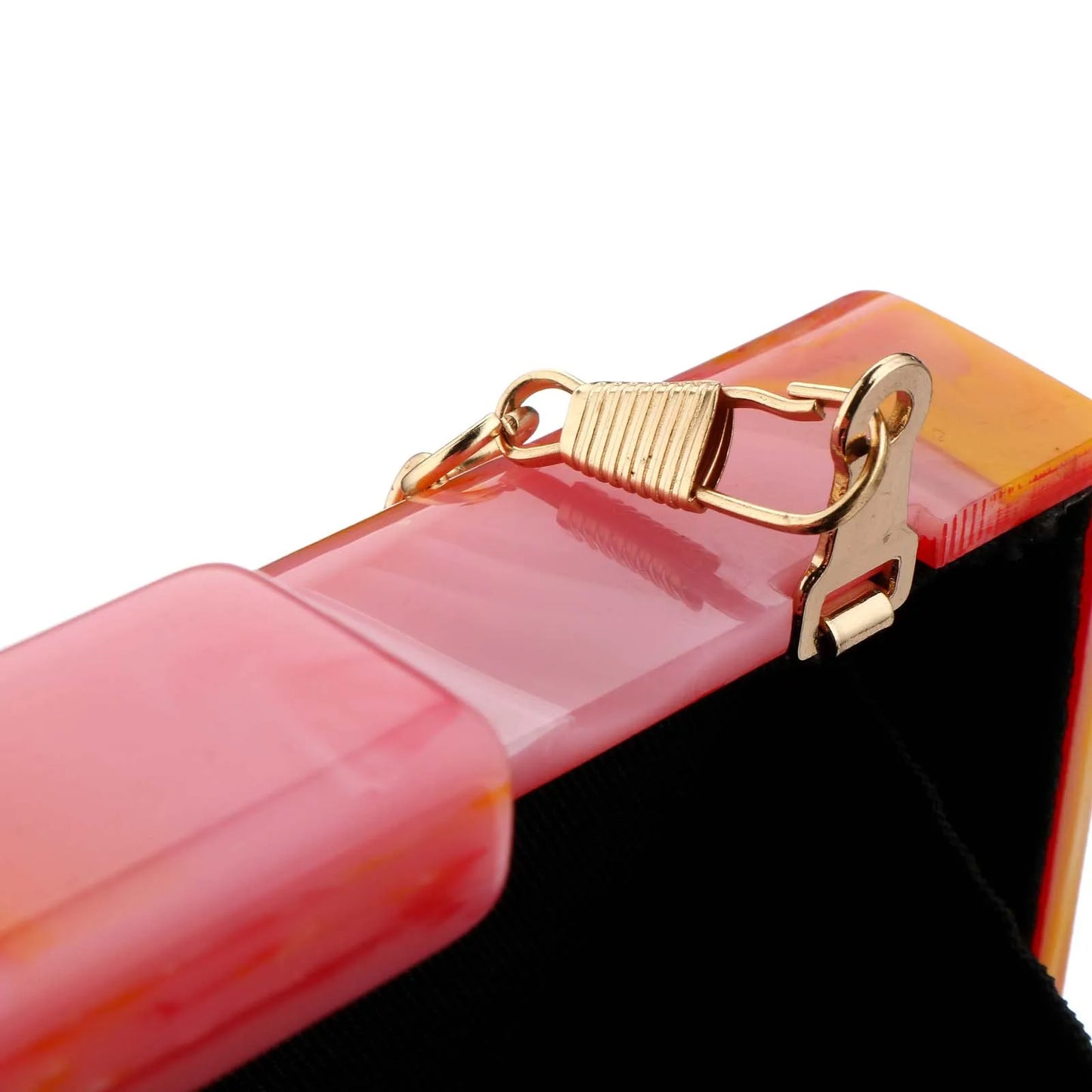 Marble Acrylic Box Clutch Handbag With Chain For Evening Event