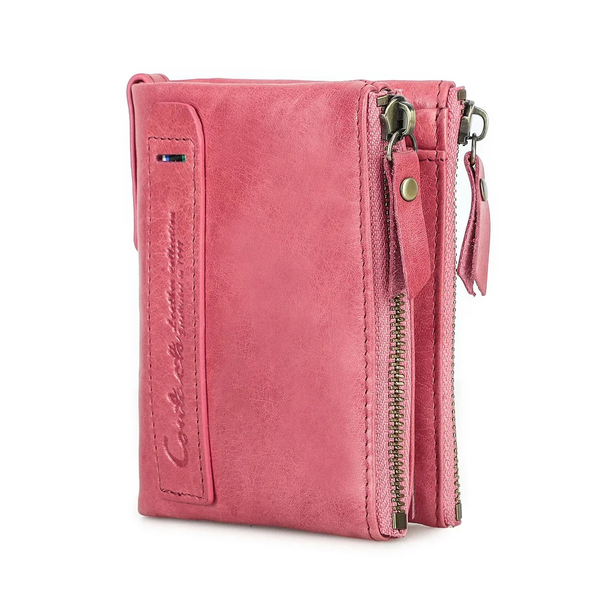 Genuine Leather Short Wallet Card Holder Money Clip Unisex