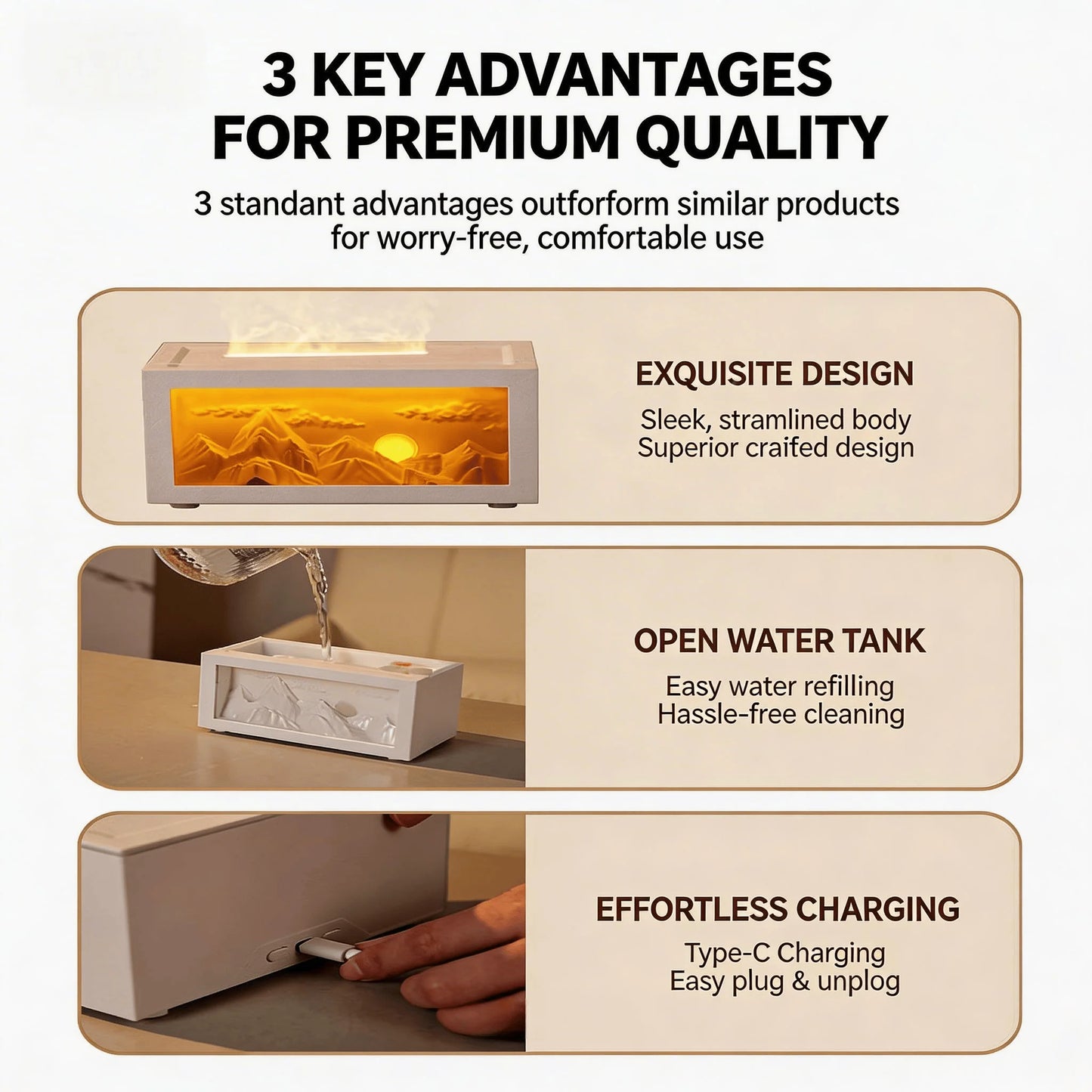 Ultrasonic Aromatherapy Diffuser Humidifier With Timer