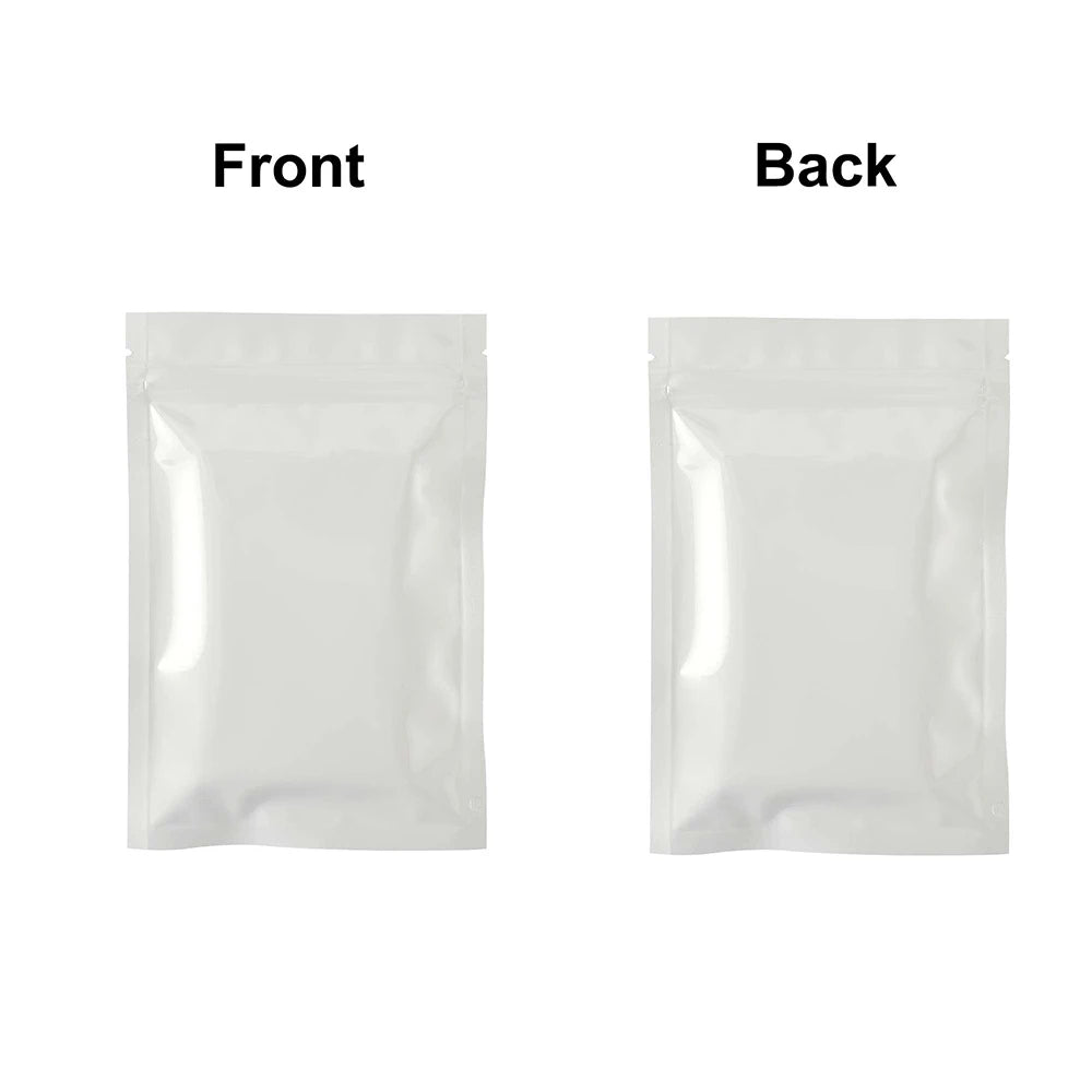 Flat  Aluminum Foil Mylar Ziplock Pouches Various Size Glossy Bag, 100pcs Heat Sealing Zipper Organizer Storage Bags