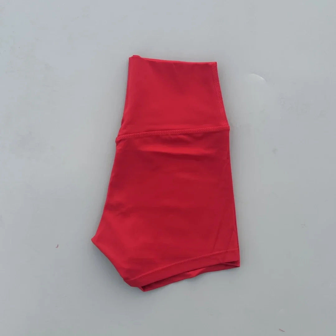 Solid Color Women Fitness Sport Shorts High Waist Athletic Yoga Short Leg Cycling Comprehensive Training Jogging Squat