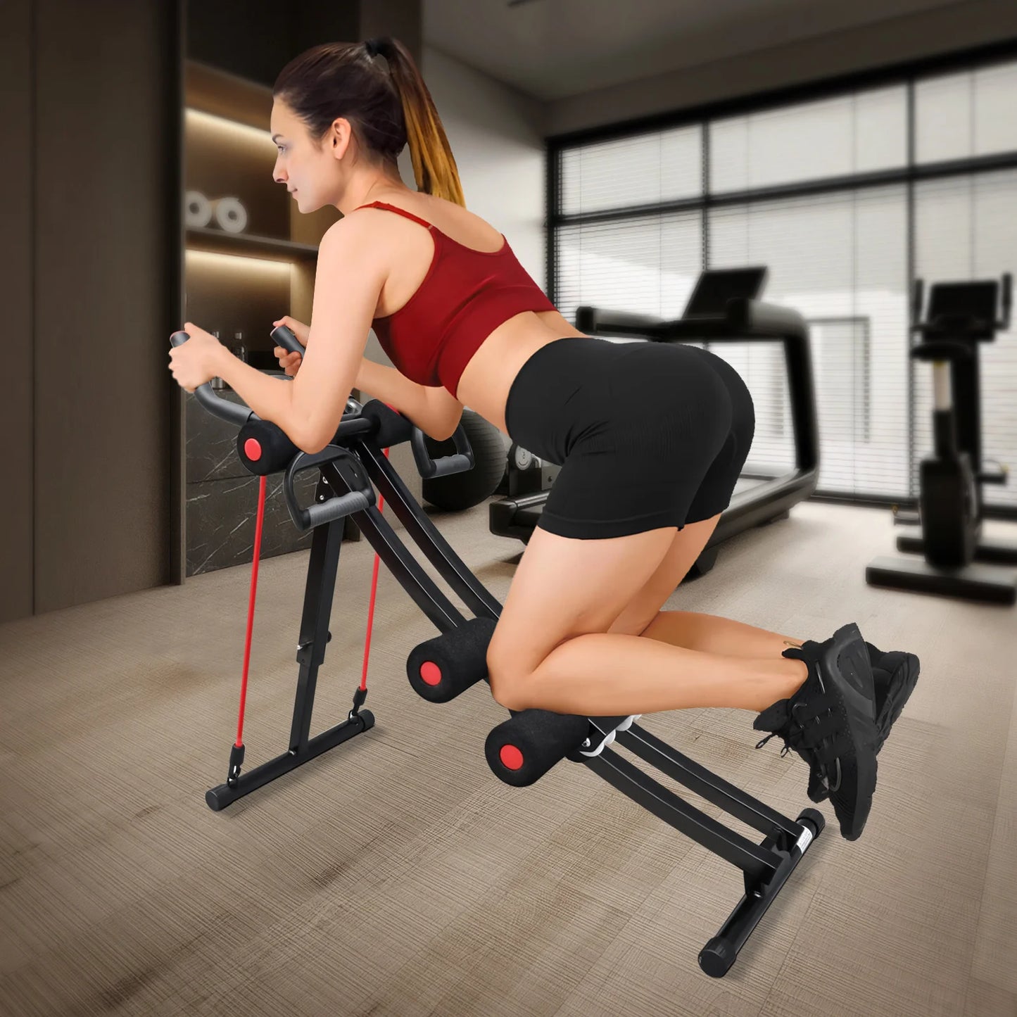 GIKPAL Foldable Ab Workout Machine Home Gym LCD Display 440lbs