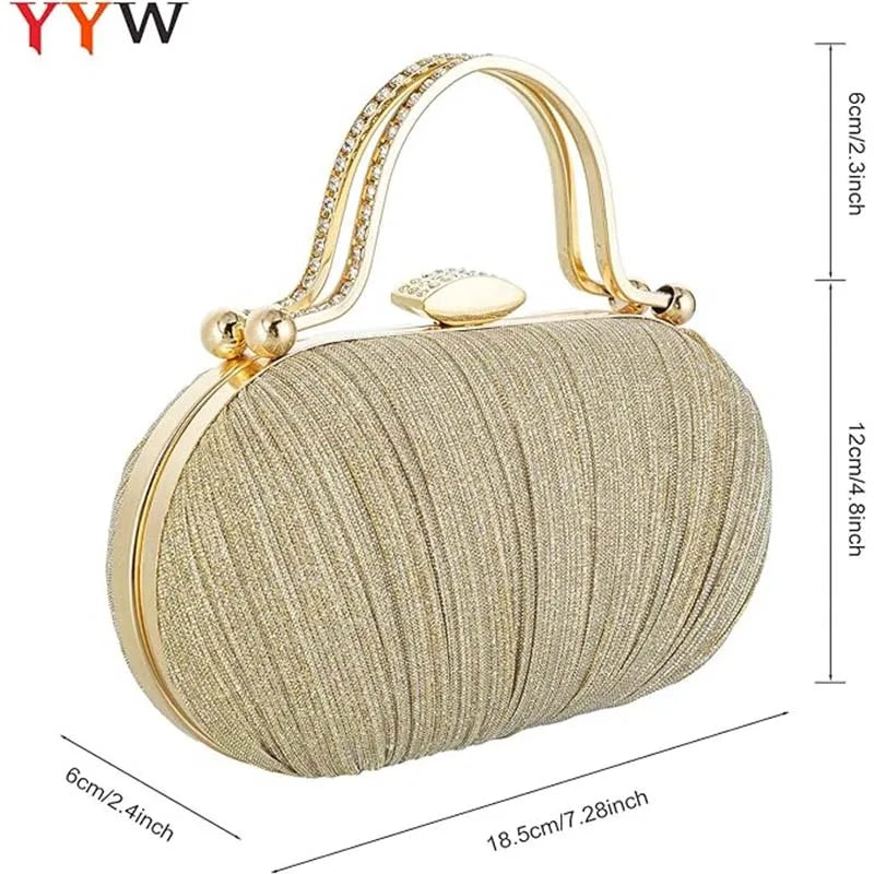 Diamond Top Handle Women Evening Handbag Clutch With Rhinestones