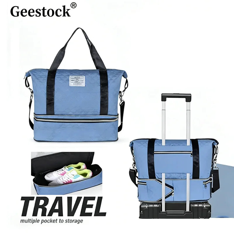 Geestock Expandable Travel Duffle Bag Large Capacity Luggage