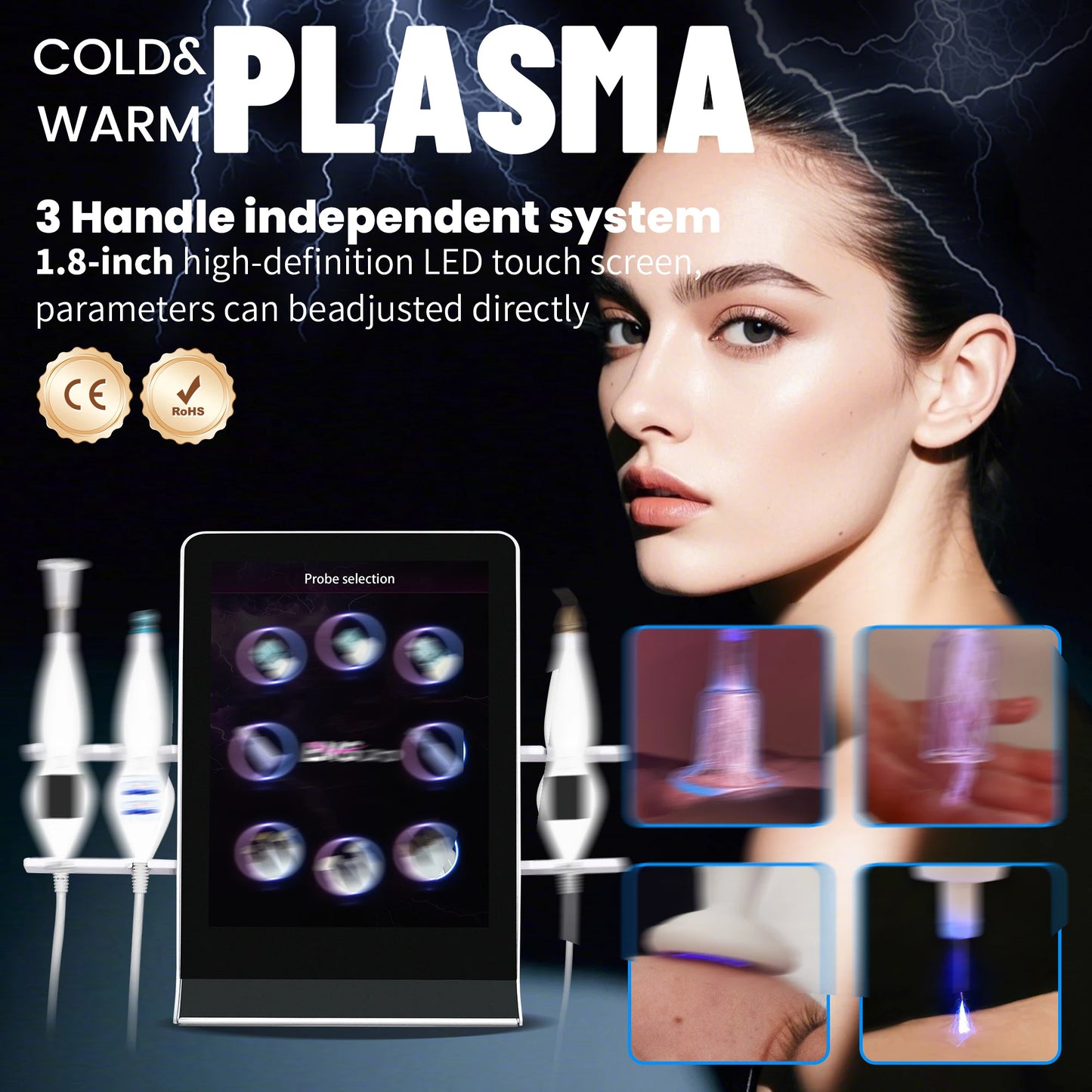 8 In 1 Cold Hot Plasma Pen For Nail Fungus Removal Skin Rejuvenation Acne Scar Treatment Wrinkle Remover