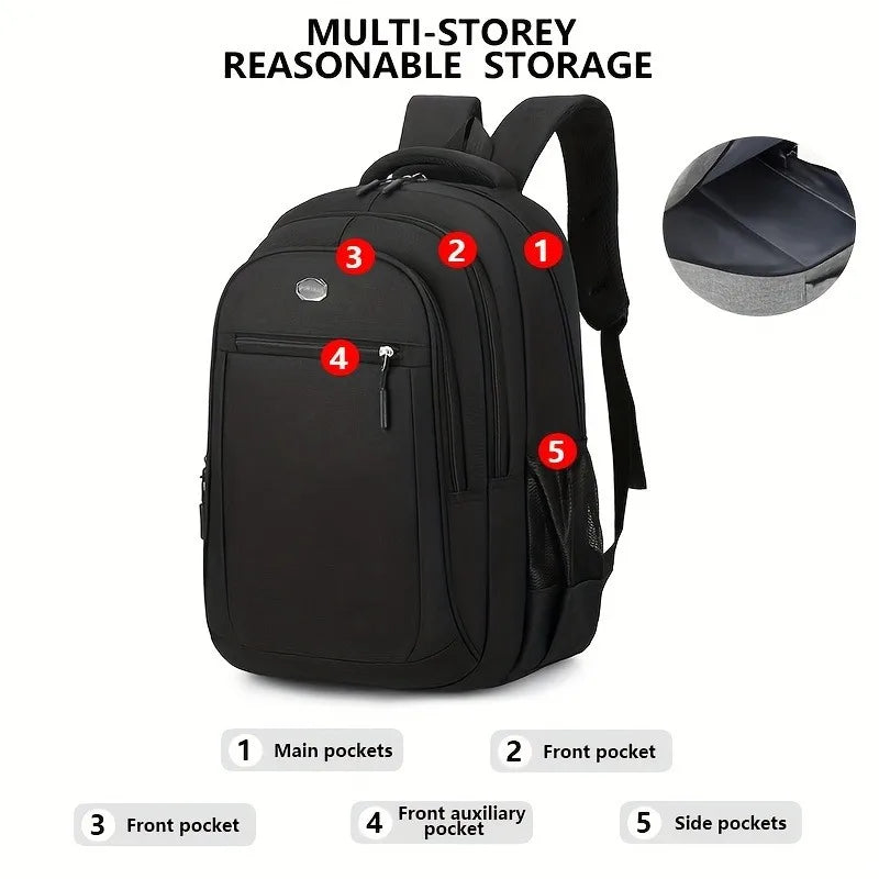 Unisex Wear-Resistant Laptop Backpack With Multi-Pocket Design