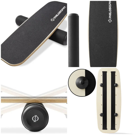Wooden Balance Board with Adjustable Feet for Stability Training