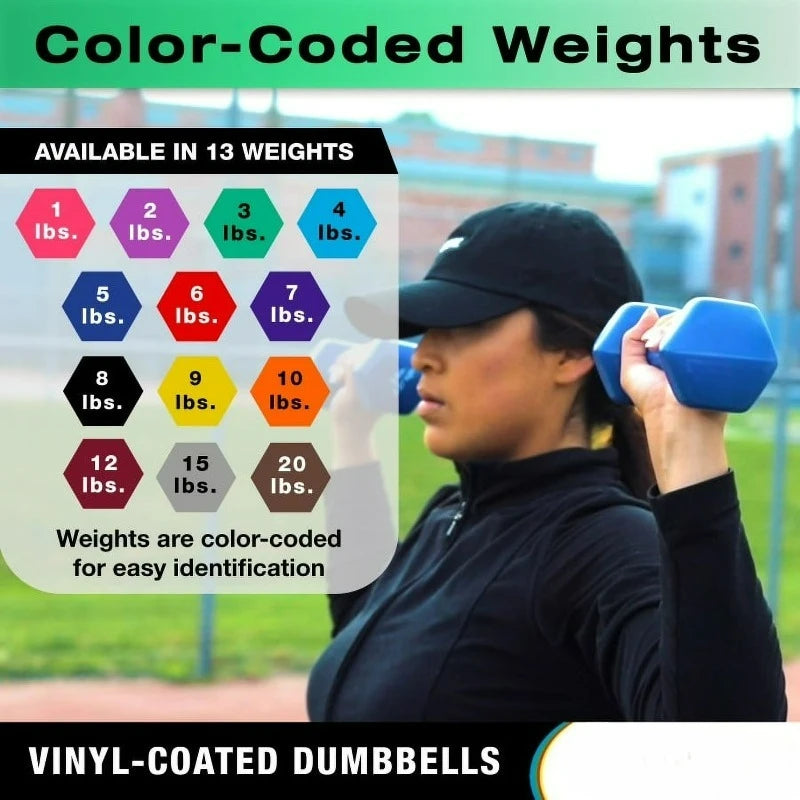 Vinyl Coated Iron Dumbbell For Strength Training Home Gym Use