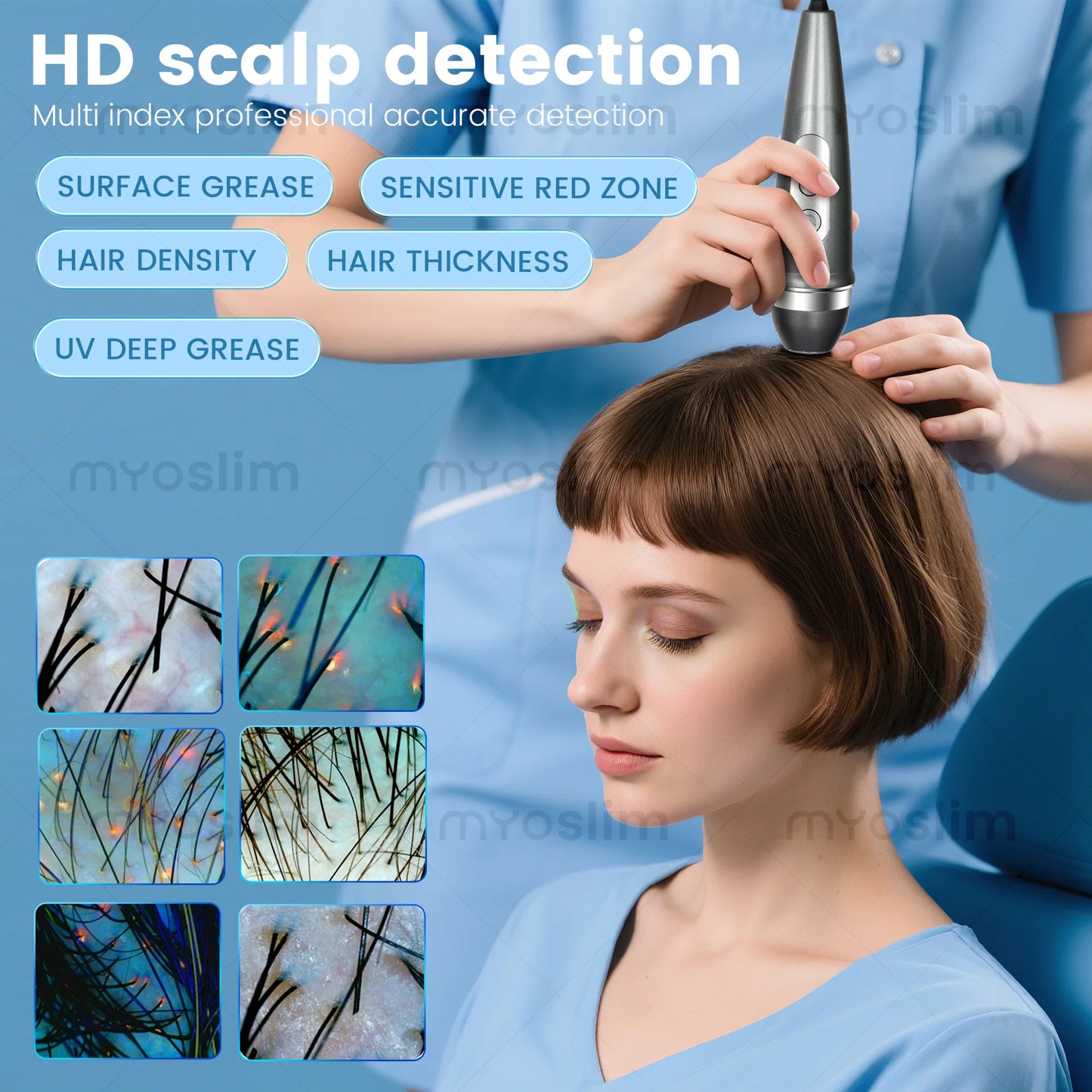 Facial Skin Analyzer With 3D AI Hair Scanner Spectrum Light