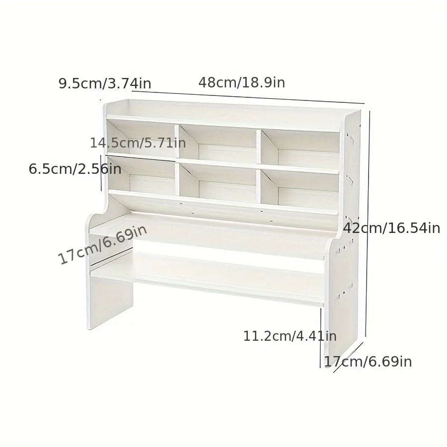 Two Tier Desk Organizer With Drawer And Tilt Pen Holder