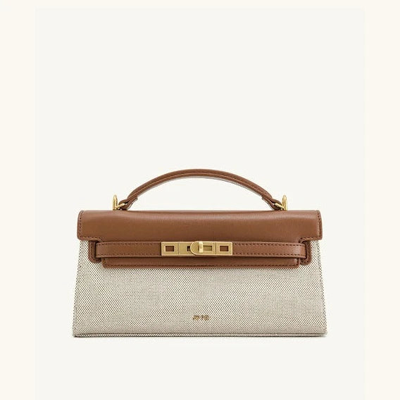 JW PEI Noor Mini Leather Top Handle Handbag Women's Crocodile Embossed Crossbody Purse Elegant Luxury Style Satchel Shoulder Bag