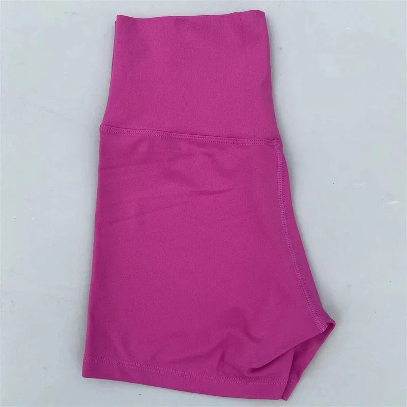Solid Color Women Fitness Sport Shorts High Waist Athletic Yoga Short Leg Cycling Comprehensive Training Jogging Squat