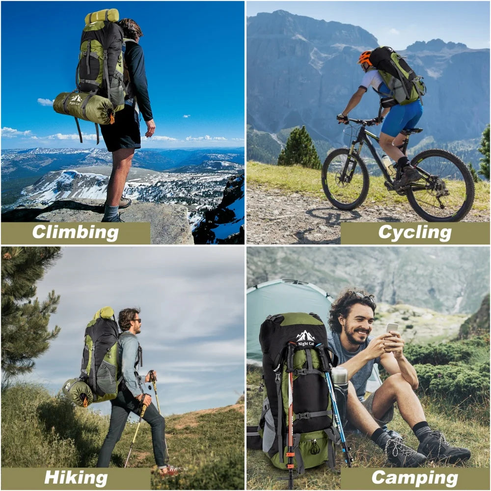 Night Cat Lightweight Hiking Backpack Unisex All Seasons Waterproof Travel