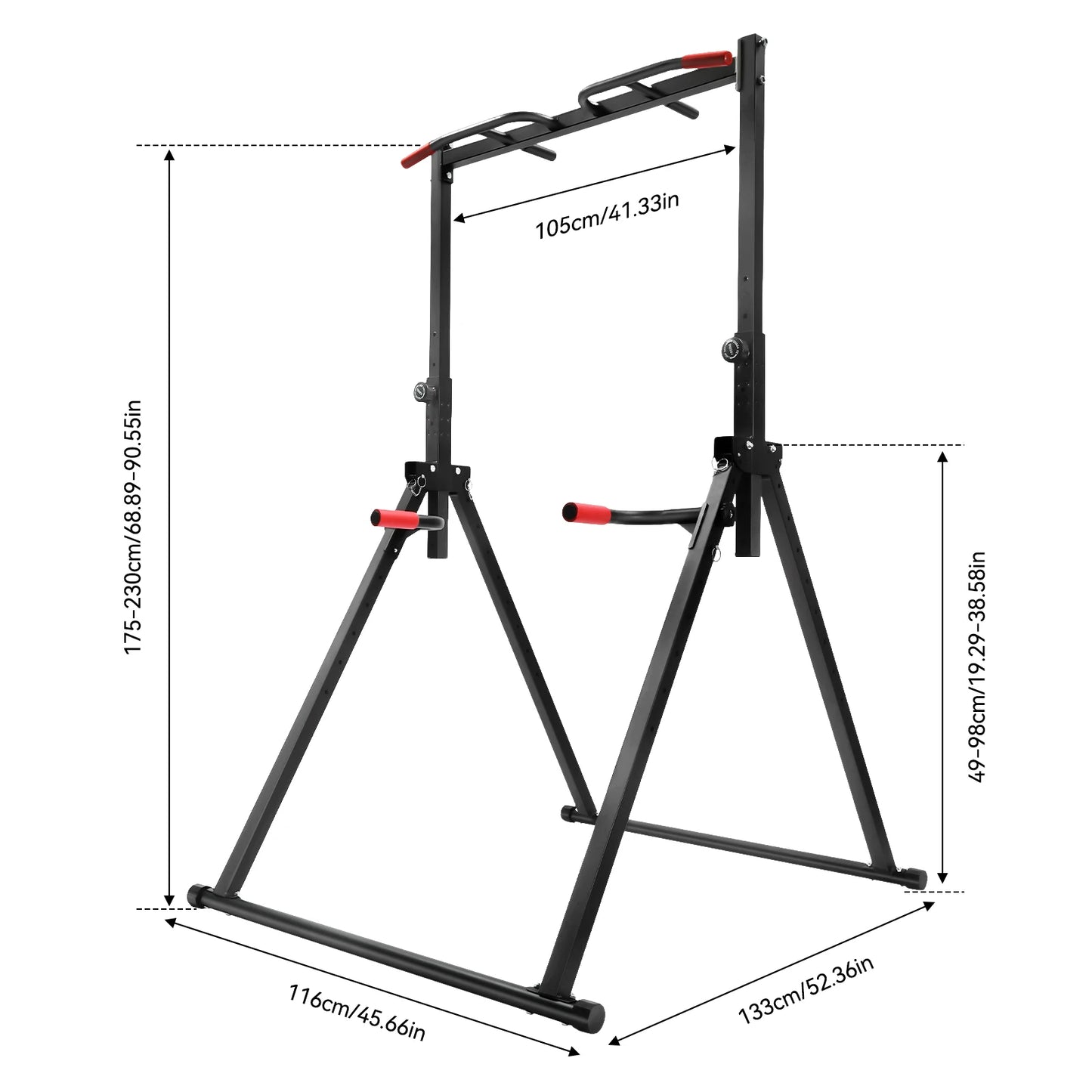 Adjustable Pull Up Bar 200kg Load Foldable Home Gym Station