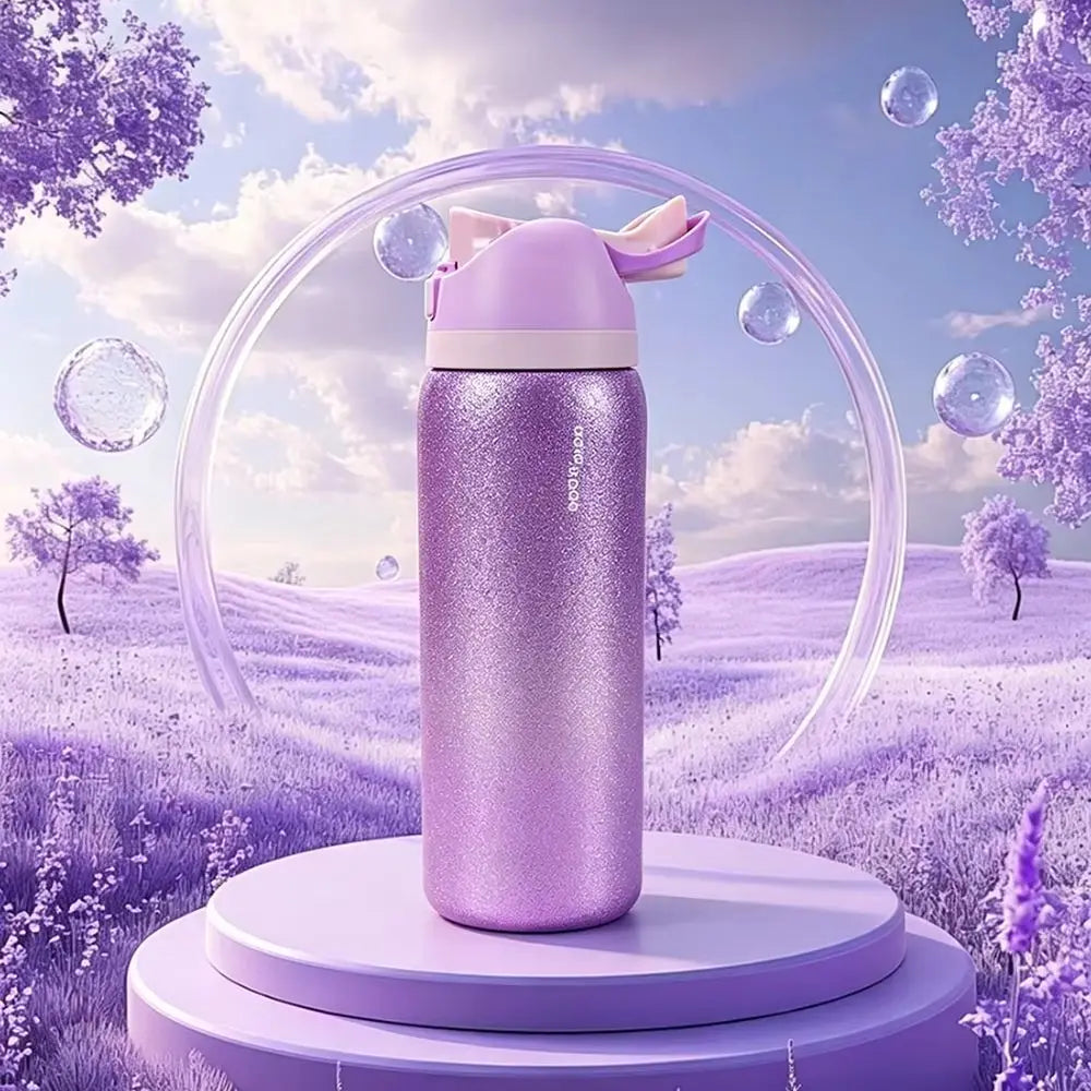 Owalaa diamond purple 32oz/945ml stainless steel insulated water bottle with straw,for daily sports outdoor,perfect gift