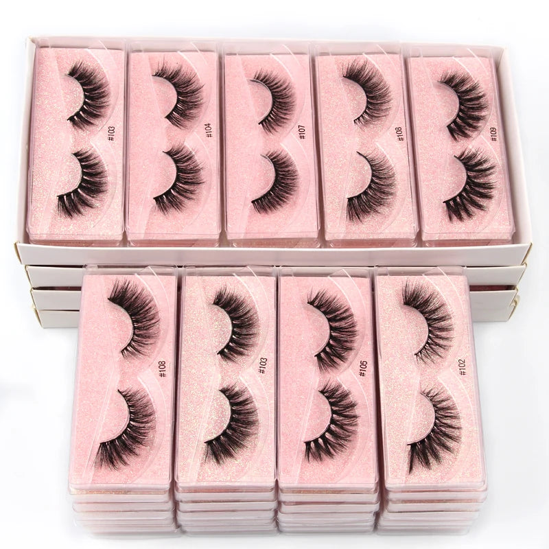 Wholesale 3D Mink Lashes Eyelashes 10/50/100 PCS Natural Soft Eyelash Extension Maquiagem False Cilios Makeup Faux Cils In Bulk