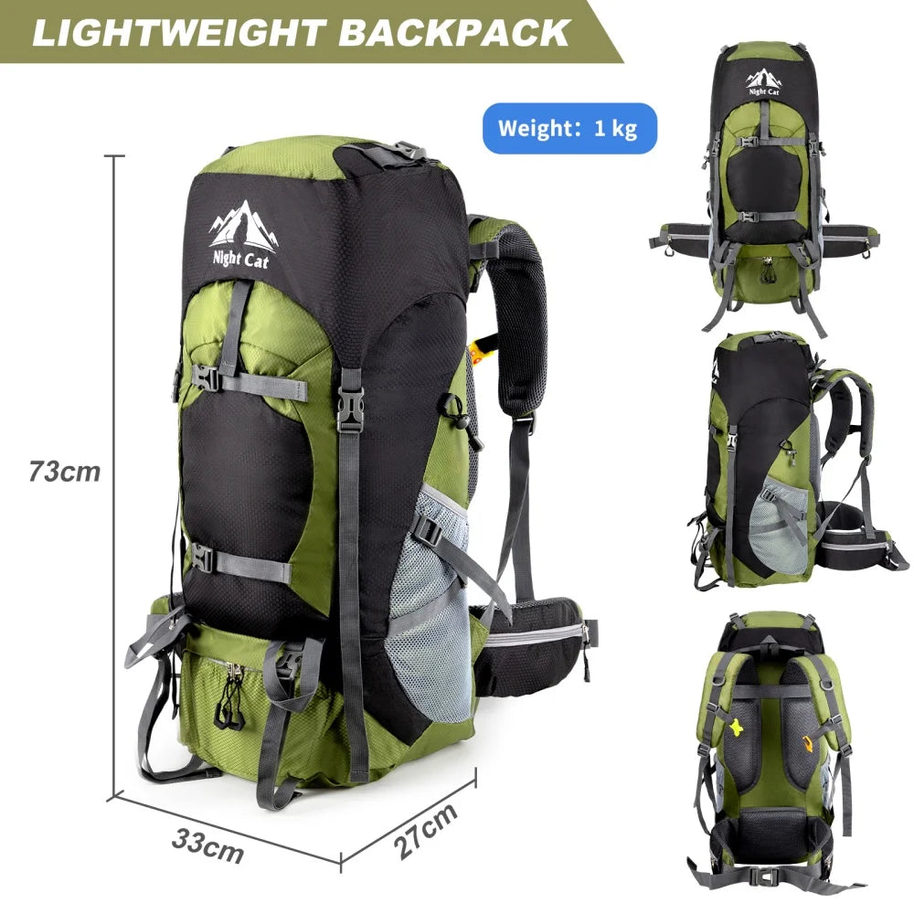 Night Cat Lightweight Hiking Backpack Unisex All Seasons Waterproof Travel