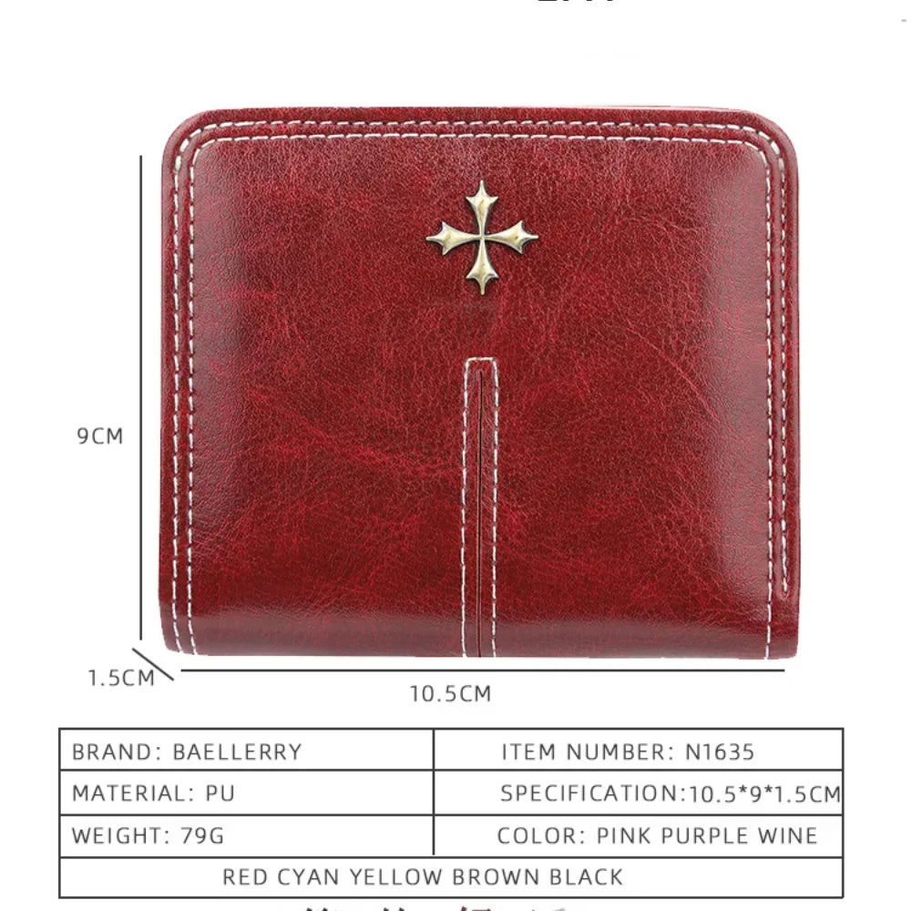 Zipper Mini Womens Wallet PU Leather Card Holder Coin Purse