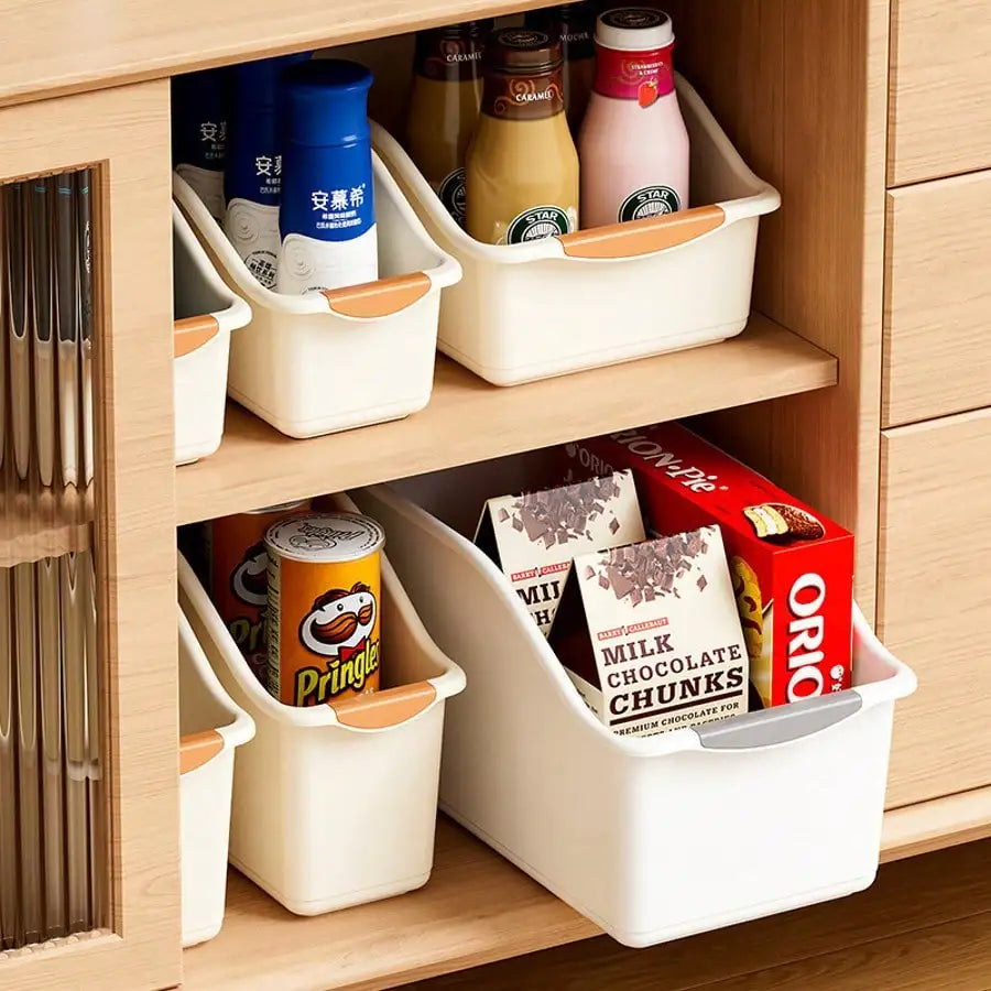 3-Piece Plastic Multi-Purpose Storage Set Curved Design Ideal For Home Organisation Perfect For Cleaning Products And Household Essentials Storage Boxes Baskets Home Organisation Containers