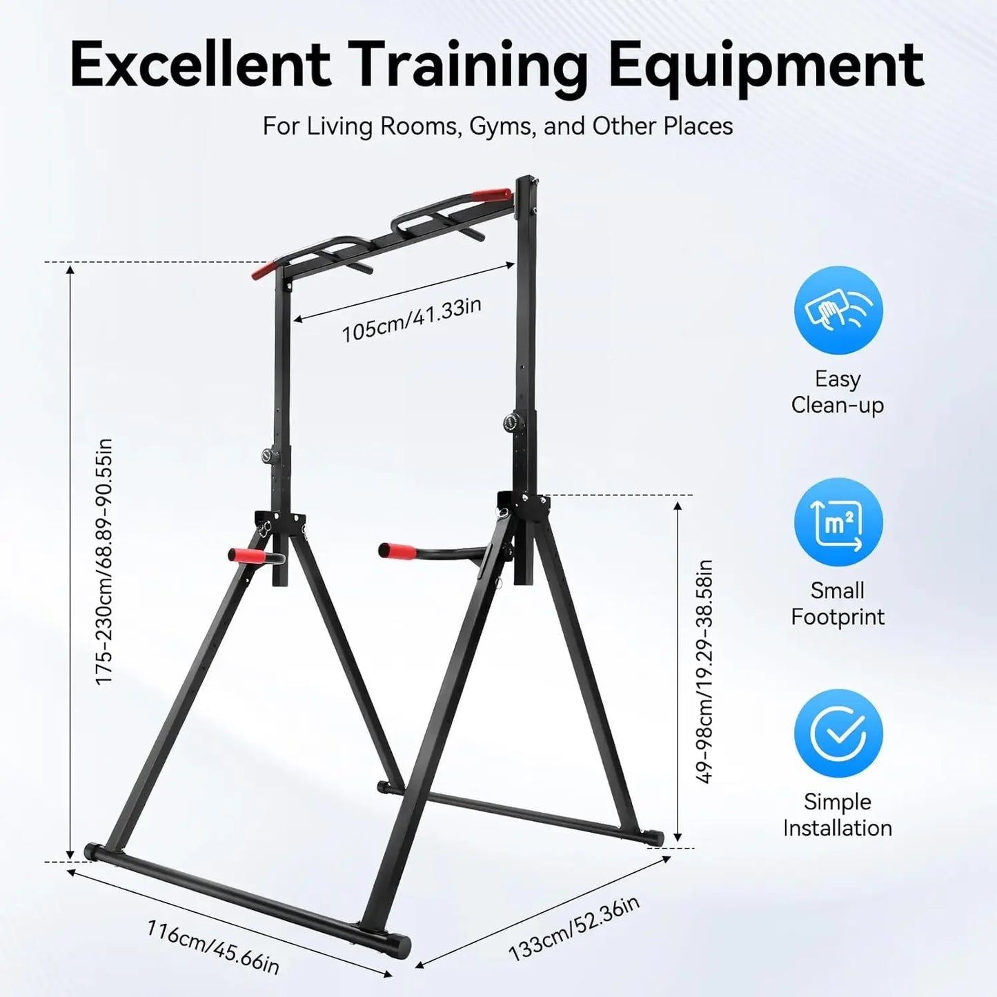 Powerful Tower Pull Up Bar Dip Station For Home Gym