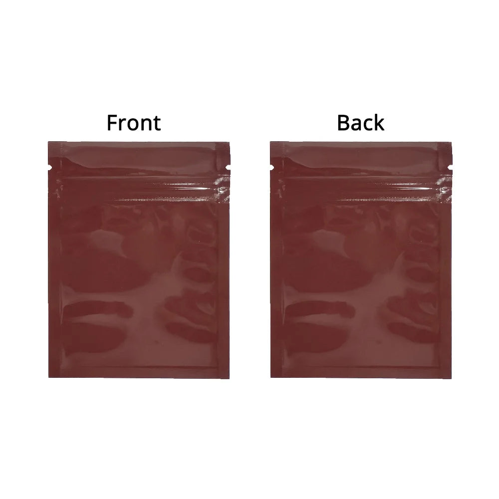 Flat  Aluminum Foil Mylar Ziplock Pouches Various Size Glossy Bag, 100pcs Heat Sealing Zipper Organizer Storage Bags