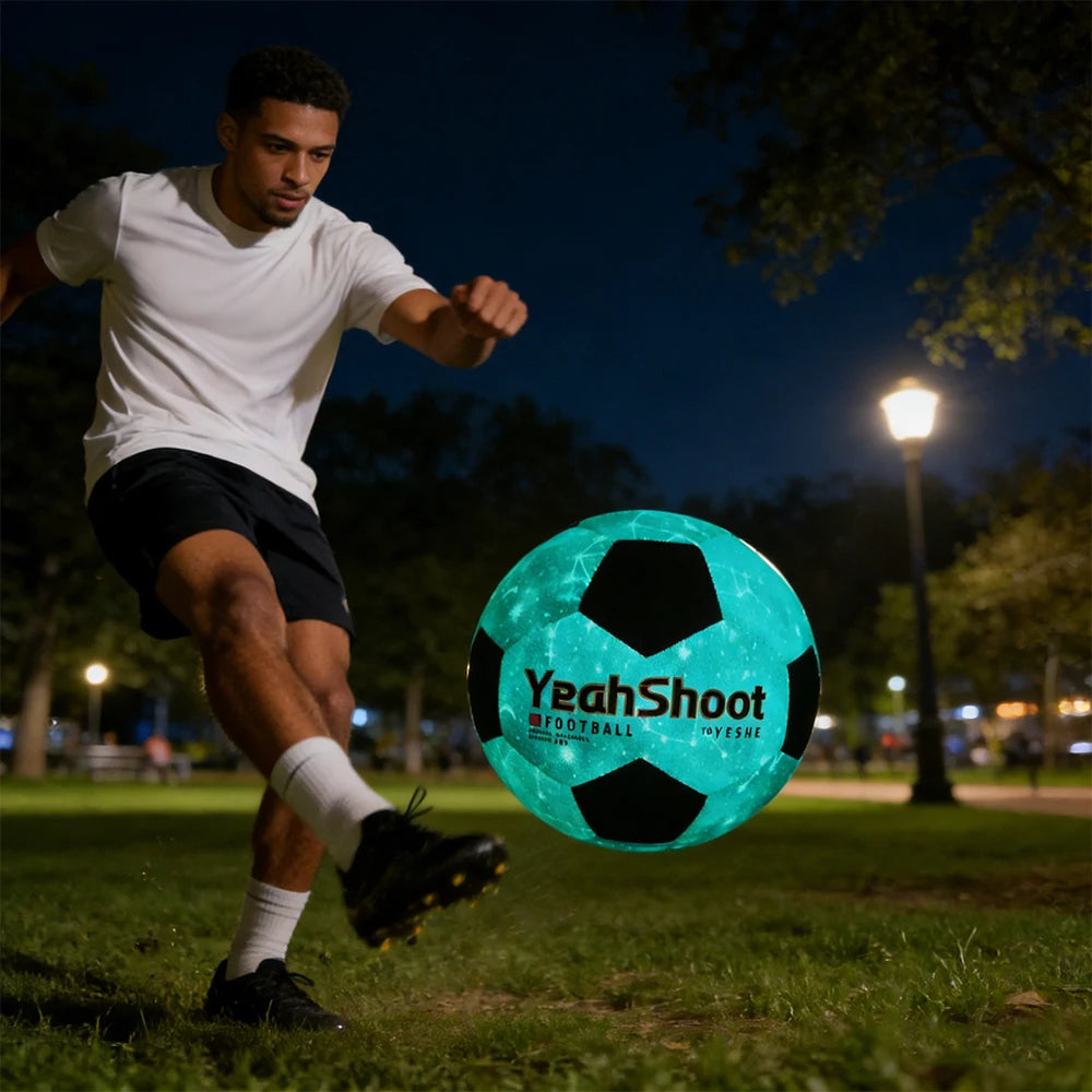 Phosphorescent Light Up Soccer Ball With Durable Pump