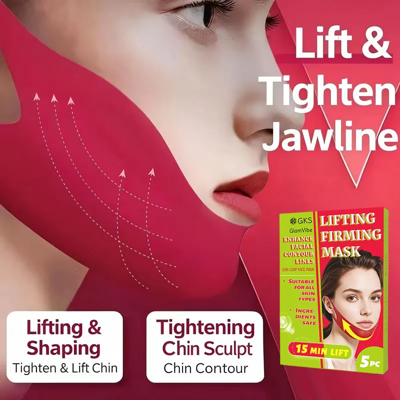 5 V-shaped chin strap masks with a V-shaped design that fits snugly against the skin - gentle and non irritating - lifting the c