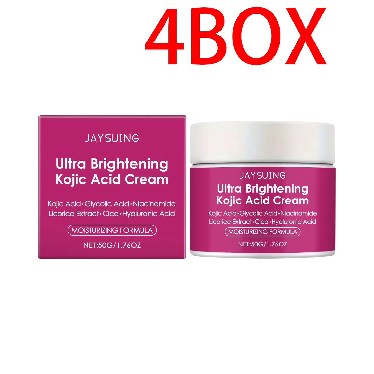 Jaysuing Kojic Acid Brightening Cream 50g Moisturizing Face Cream with Hyaluronic Acid Strengthen Skin Barrier Daily Moisturizer