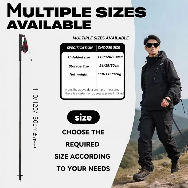 Okhealing Foldable Carbon Fiber Trekking Poles Ultra Light Hiking Sticks