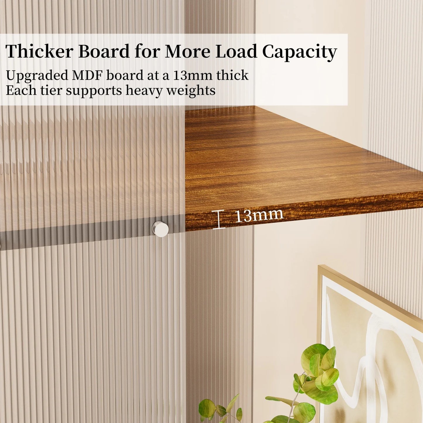 4-Tiered Storage Bookshelf Free Standing Acrylic Panels Storage Rack Shelving Unit on Wheels for Home Organization