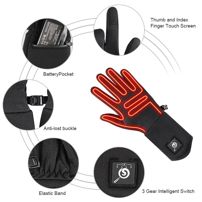 Savior Heat Electric Heated Glove Liners For Men Women Rechargeable