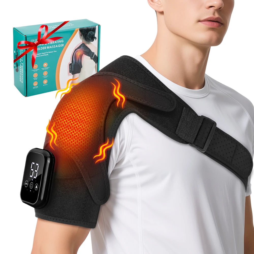 Pastsky Rechargeable Heated Shoulder Massager With Touchscreen And Timer
