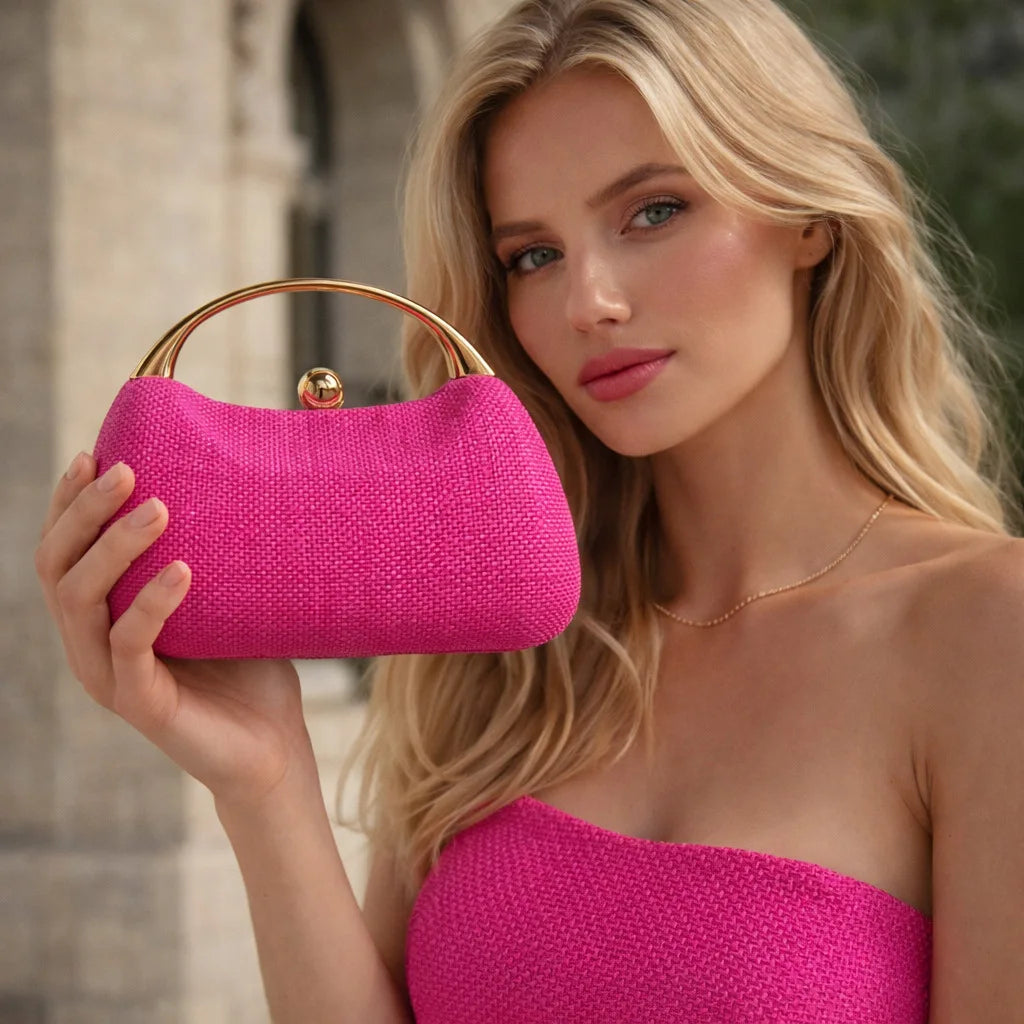 Elegant Woven Clutch Handbag For Women Party Wedding Evening Bag