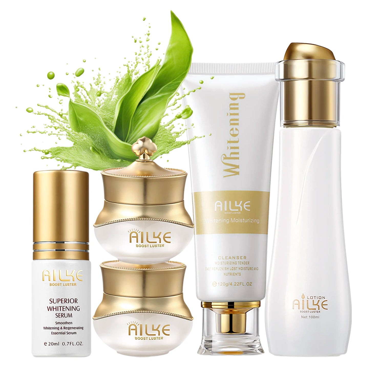 AILKE Whitening Anti-wrinkle Freckle Face Cream With Collagen Hyaluronic Acid Rose Skin Care Women Korean Facial Moisturizer Set