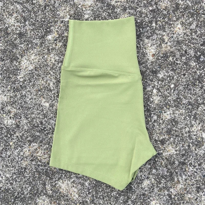 Solid Color Women Fitness Sport Shorts High Waist Athletic Yoga Short Leg Cycling Comprehensive Training Jogging Squat