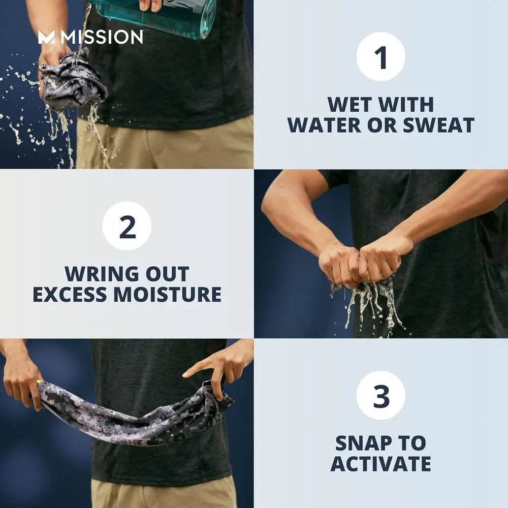 Long-Lasting Cooling Towel - Durable Microfiber - Provides Up to 2 Hours Cool - 50 UPF Sun Protection - Machine Washable