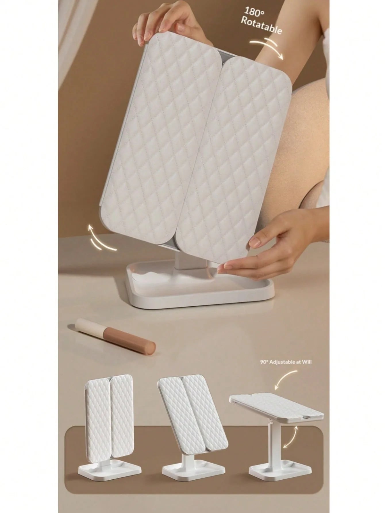 Trifold Makeup Mirror LED Lights Dorm Dressing Mirror Beauty Light Up Your Fill Light With Smart Complementary Makeup Mirror Tri