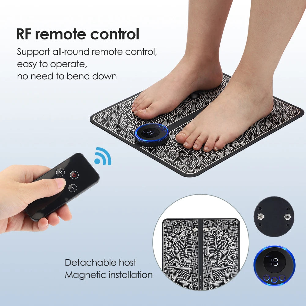 Smart EMS Foot Massger 8 Modes 19 Level Foot Massager Pad Blood Circulation Sport Home Relax Muscles Slim Legs Foot Pad