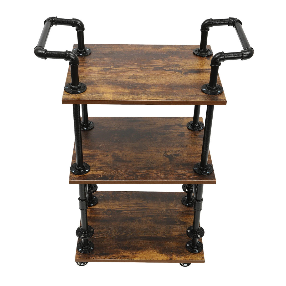 3 Tiers Industrial Bar Carts on Wheels with Storage Kitchen Foldable Storage Rack  Wine Tea Liquor Shelves for Kitchens, Bars, Living Rooms, Bedrooms