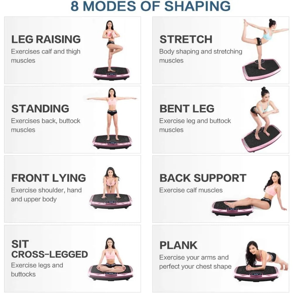 Whole Body Vibration Plate Exercise Machine Fitness Platform Home Workout Weight Loss BT Remote Control for Health & Fitness
