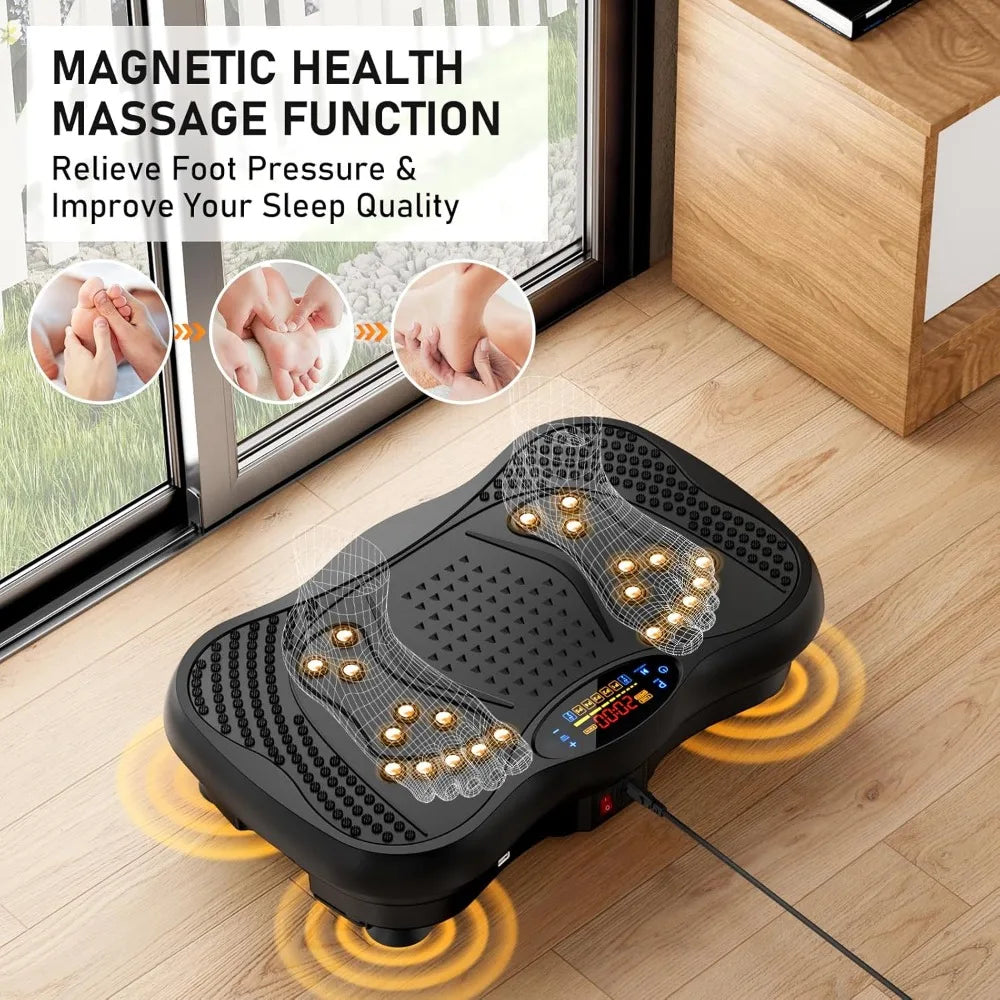 Vibration Plate Exercise Machine, 130 Levels Full Body Workout Vibrating Plate for Lymphatic Drainage Weight Loss