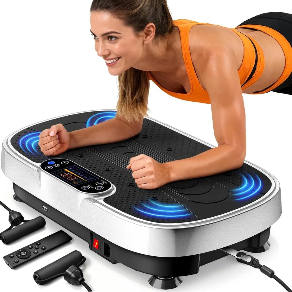 Vibration Plate Exercise Machine for Weight Loss and Lymphatic Drainage - 330lbs Capacity Vibrating Platform