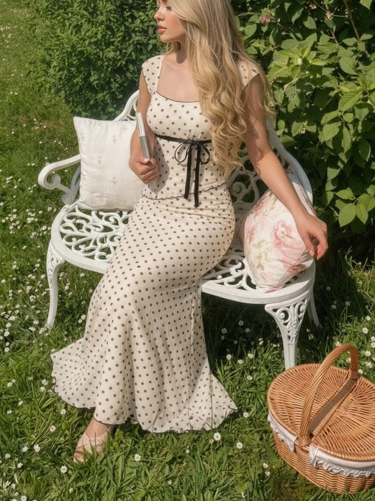 Elegant Women Midi Skirt Set Square Neck Cap Sleeve Design